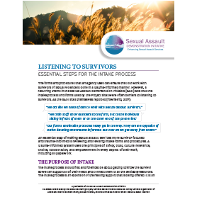 Listening to Survivors- Essential Steps for the Intake Process